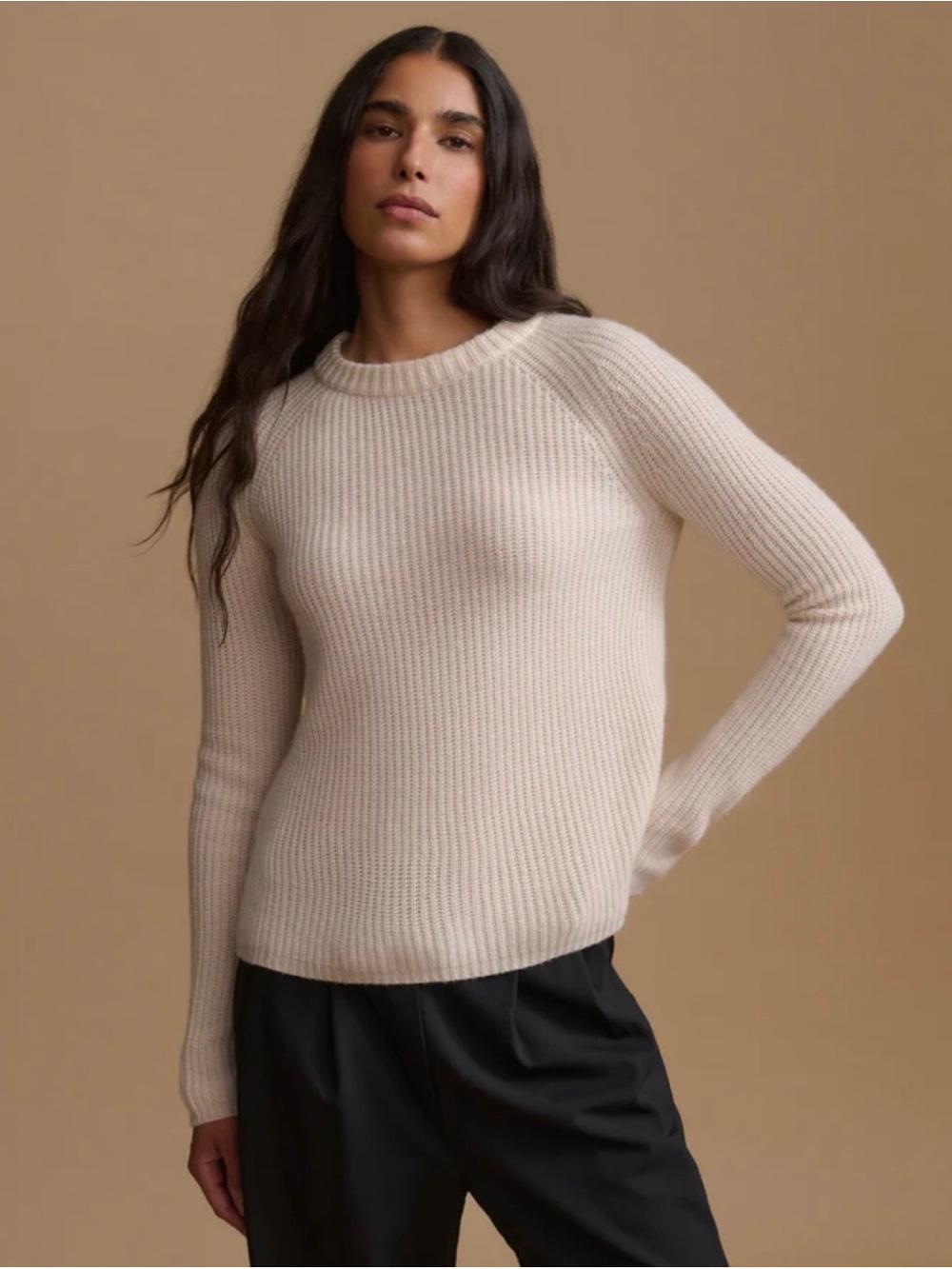 Jenni Kayne Cashmere Fisherman Sweater Ivory